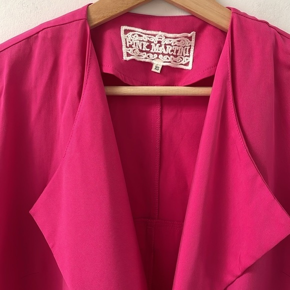 Pink Martini Melody Jacket blazer oversized hot pink tencel 3/4sleeves size XS - Picture 4 of 10